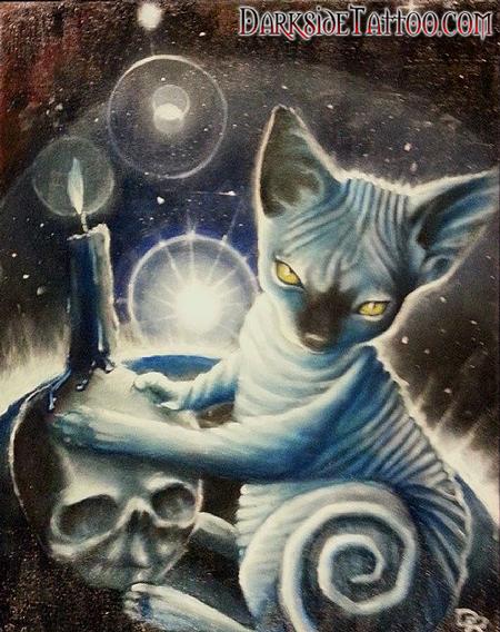 Color oil painting of Dave's Cat Anubis Piercing Thumbnail
